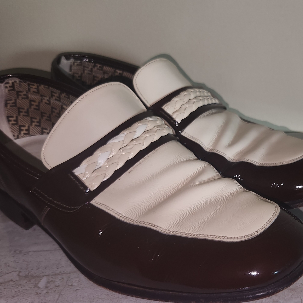 RARE VTG Florsheim Riviera Leather Loafers Two Tone White & Brown Sz 8.5